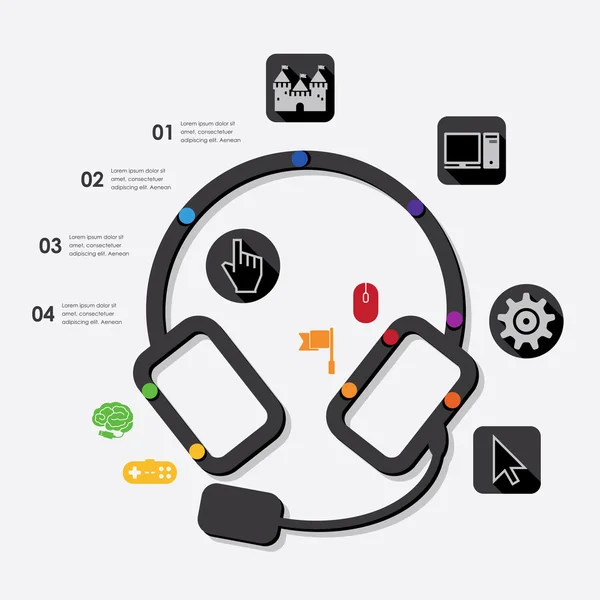 Infográfico do jogo — Vetor de Stock