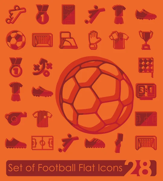 Set van voetbal plat pictogrammen — Stockvector