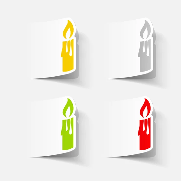 Christmas candles in realistic design — Stock Vector