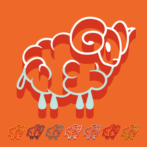 Icônes de mouton — Image vectorielle