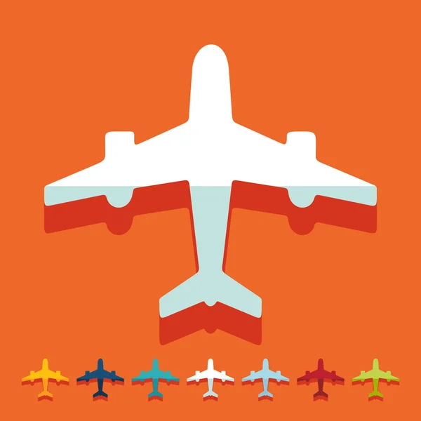 Planes icone di design piatto — Vettoriale Stock