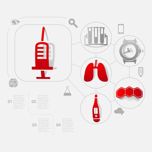 Medicína nálepka infographic — Stockový vektor