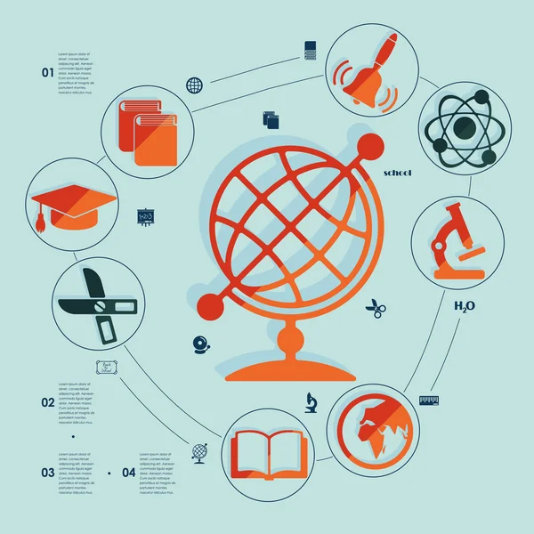 Edukacja mieszkanie infographic — Wektor stockowy