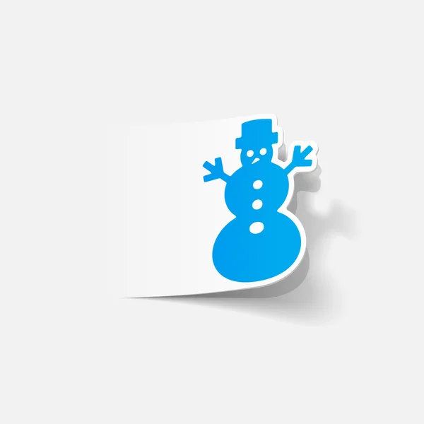 Pupazzo di neve di Natale in design realistico — Vettoriale Stock