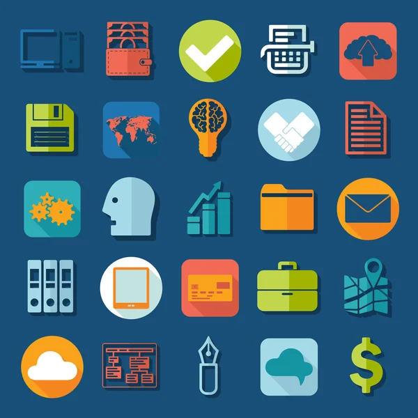 Set of business icons — Stock Vector