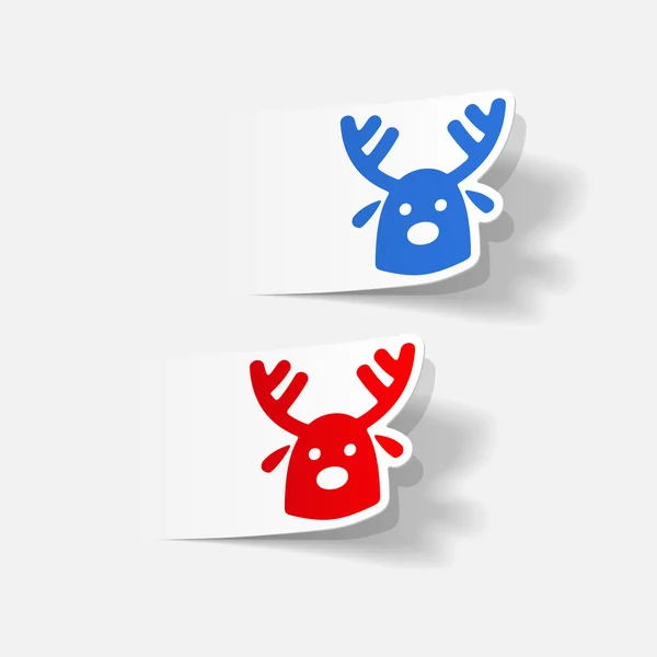 現実的なデザインでクリスマス鹿 — ストックベクタ