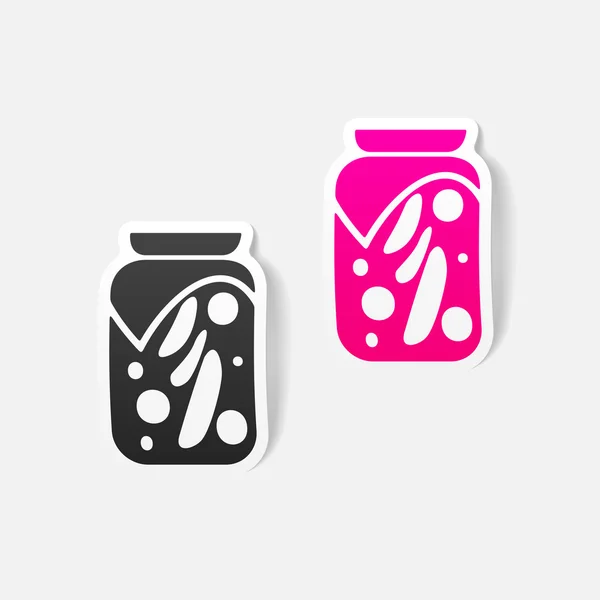 Verduras en vinagre en diseño realista — Vector de stock