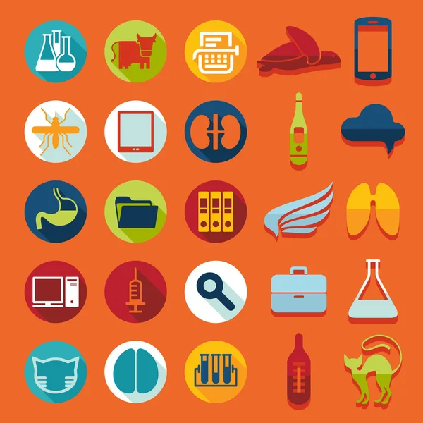 Set of veterinary flat icons — Stock Vector