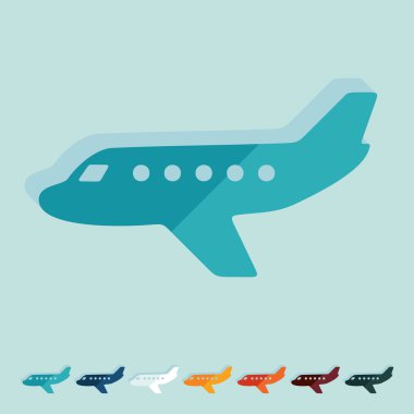 Uçaklar düz tasarım simgeler