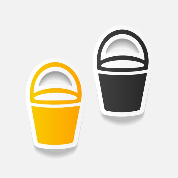 Buckets in realistic design — Stock Vector