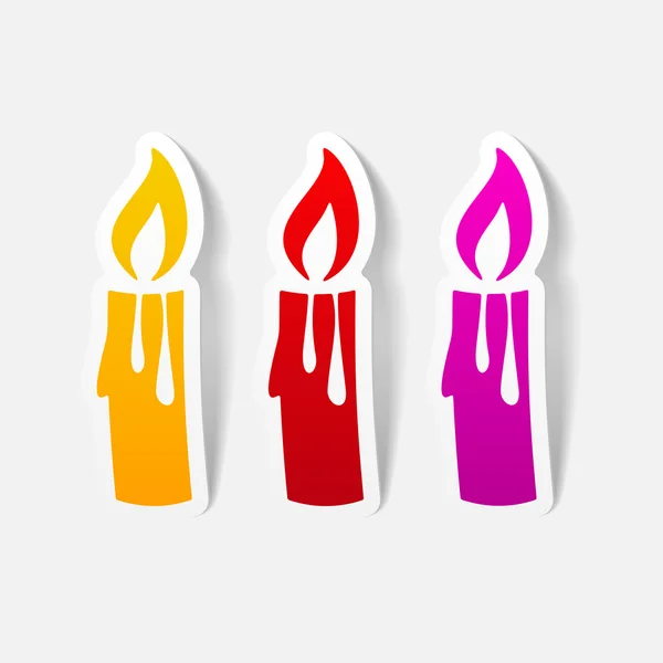 Candele di Natale in un design realistico — Vettoriale Stock