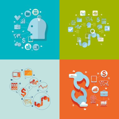 iş düz Infographic