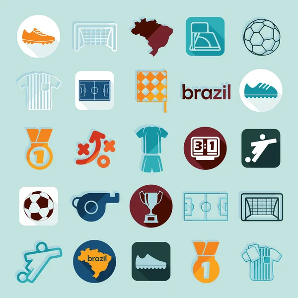 Fútbol, iconos del fútbol — Vector de stock