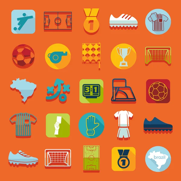 Futebol, ícones de futebol —  Vetores de Stock