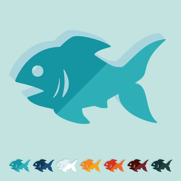 Iconos de pescado — Vector de stock