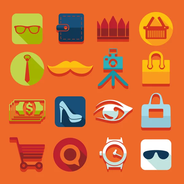 Fashion flat icons — Stock Vector