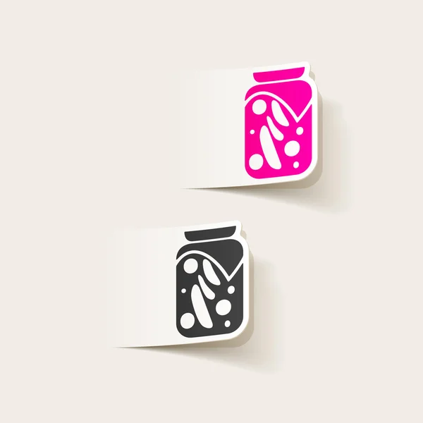 Pickle jar design élément réaliste — Image vectorielle