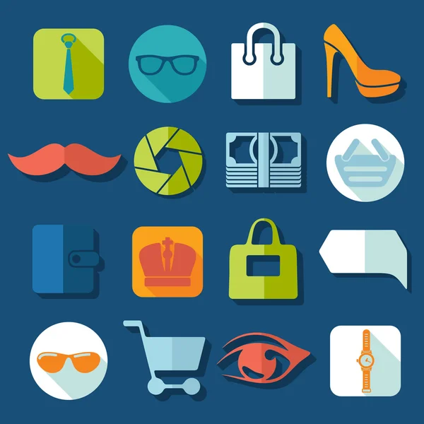 Fashion flat icons — Stock Vector