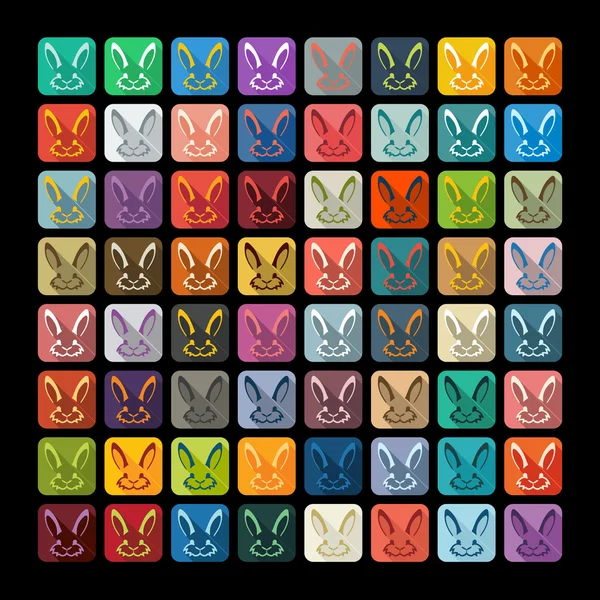 Easter rabbit icons — Stock Vector