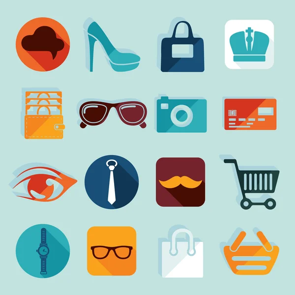 Fashion flat icons — Stock Vector