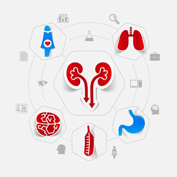 Geneeskunde sticker infographic — Stockvector