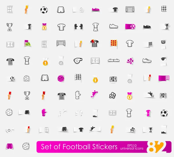 Set of football stickers — Stock Vector