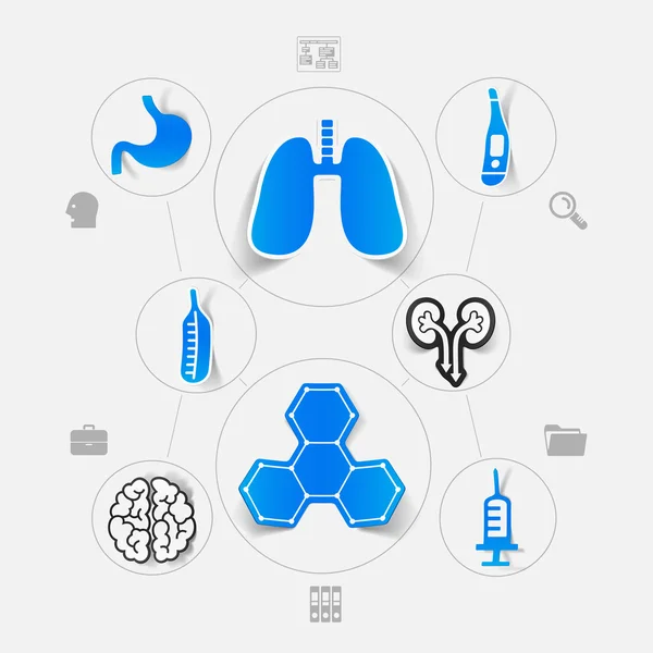 Infográfico da etiqueta da medicina — Vetor de Stock