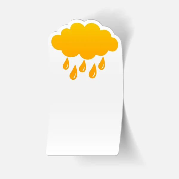 Elemento realista de design de nuvem chuvosa — Vetor de Stock