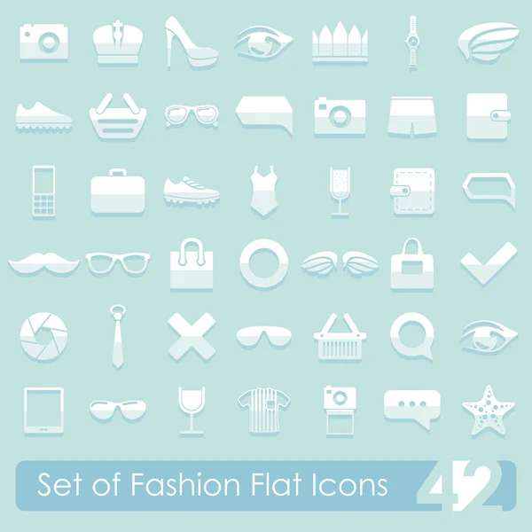 Conjunto de iconos planos de moda — Vector de stock