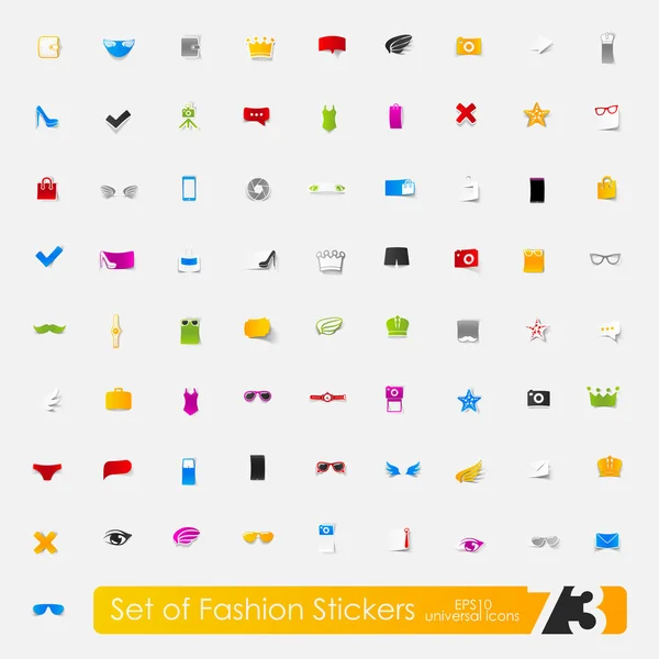 Set van mode stickers — Stockvector