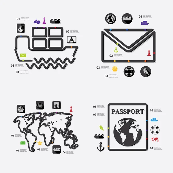 Infografía del transporte marítimo — Archivo Imágenes Vectoriales