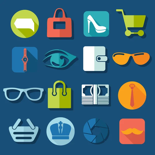 Fashion flat icons — Stock Vector