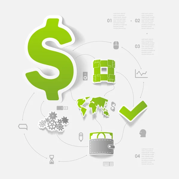 Infografía de pegatina de negocios — Vector de stock