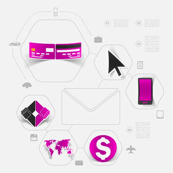 Biznesowe naklejki infographic — Wektor stockowy