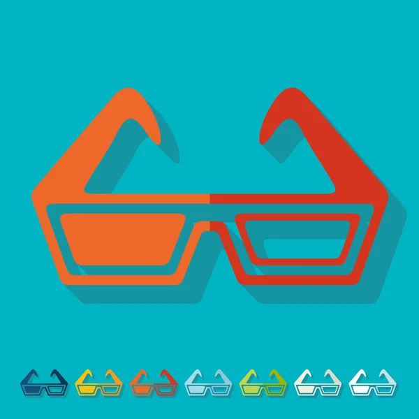 Iconos de gafas 3d — Vector de stock
