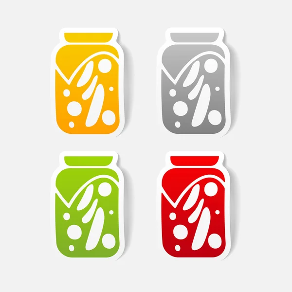 Pickle jar design élément réaliste — Image vectorielle