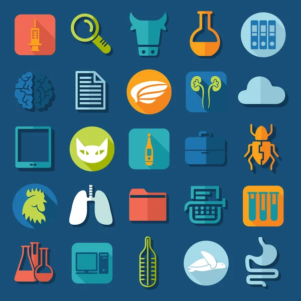 Veterinary flat icons — Stock Vector