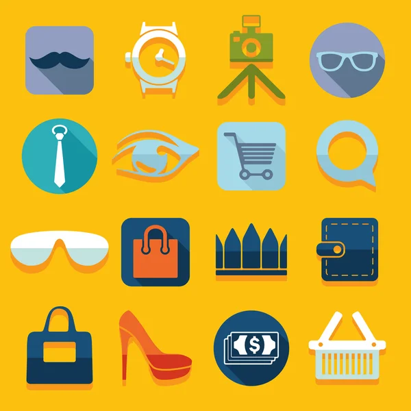 Fashion flat icons — Stock Vector