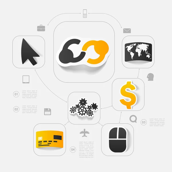 Infografía de pegatina de negocios — Vector de stock