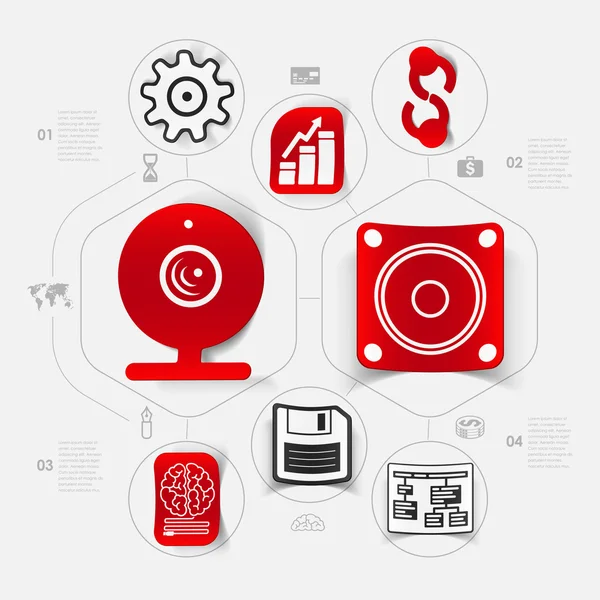 Infografic autocolant de afaceri — Vector de stoc