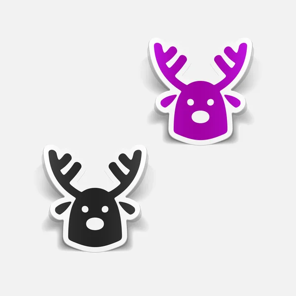 Christmas deer icons — Stock Vector