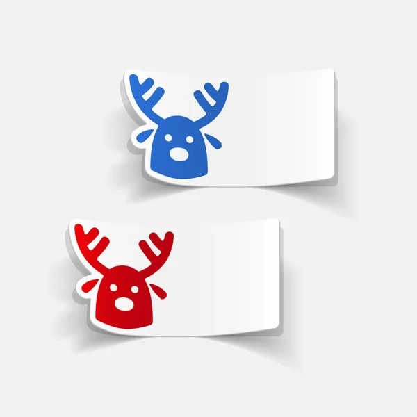 Iconos de venado de Navidad — Vector de stock