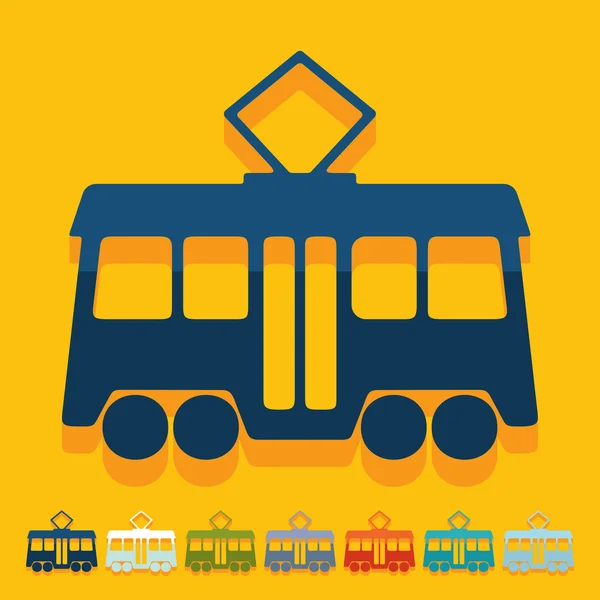 Tram icons — Stock Vector