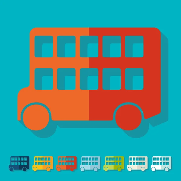 Bus iconos de dos pisos — Archivo Imágenes Vectoriales