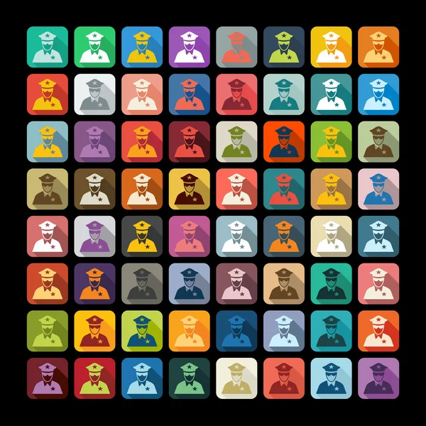 Polis memuru Icons set — Stok Vektör