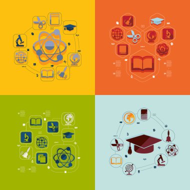 Eğitim düz Infographic