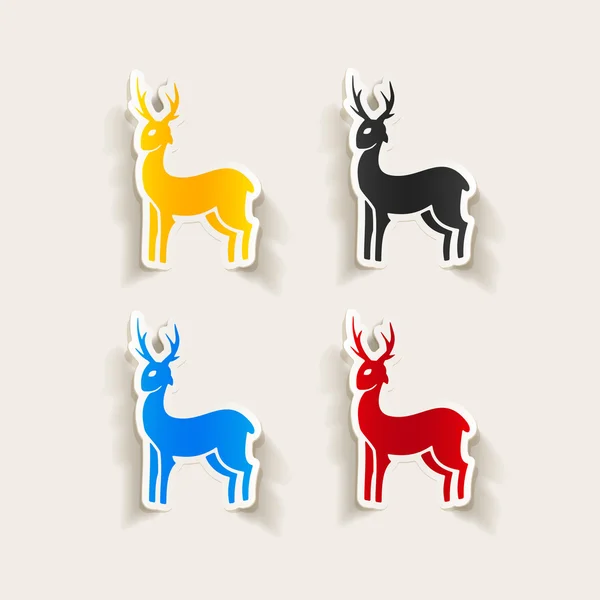 Deer design realistic elements — Stock Vector