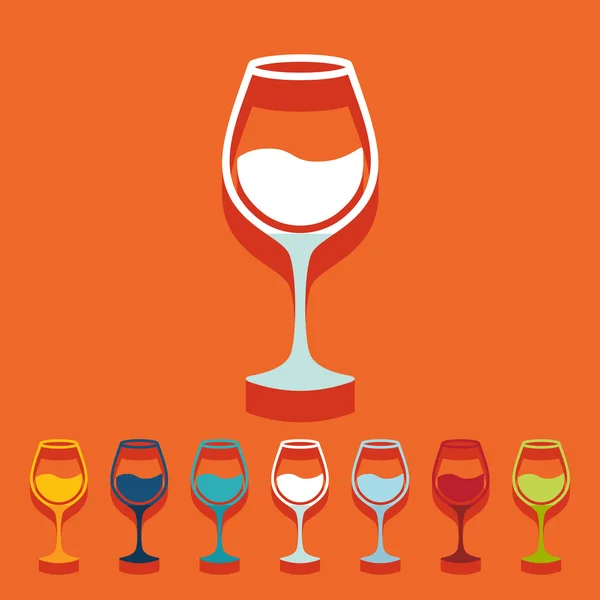 Iconos de copa de vino — Vector de stock