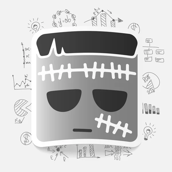 Zombie icon with business formulas — Stock Vector