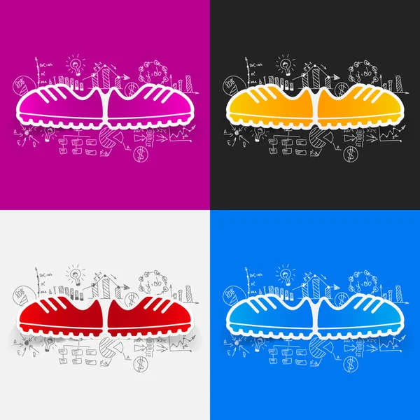 运动鞋图标与商业公式 — 图库矢量图片